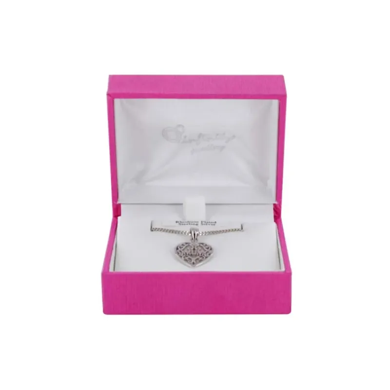 SILVER RP MUM HEART PENDANT BOXED