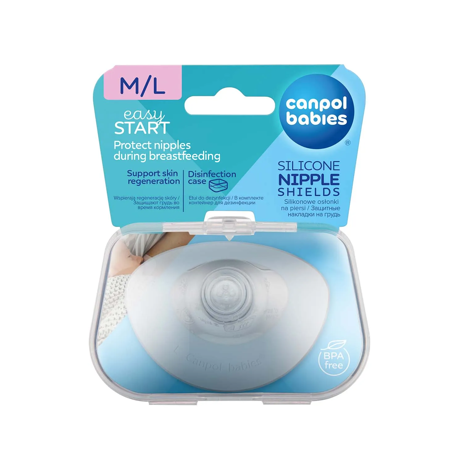 CANPOL 2 SILICONE NIPPLE SHIELDS M/L