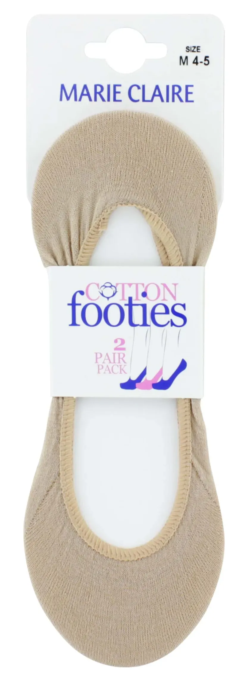 81C015 FOOTIES 2 PAIR PACK NATURAL MED