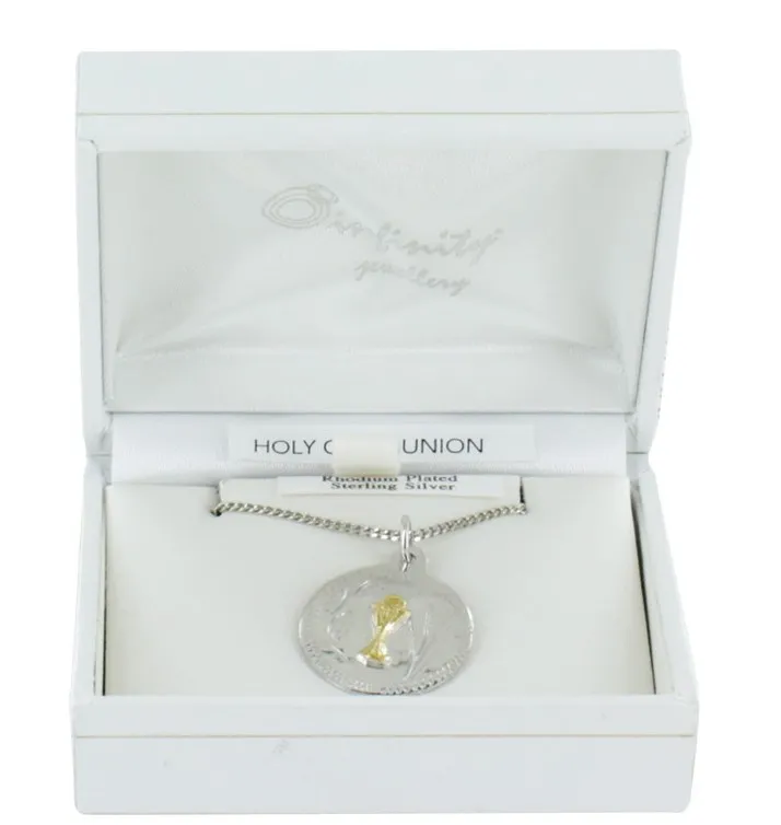 SILVER RP COMMUNION PENDANT BOXED