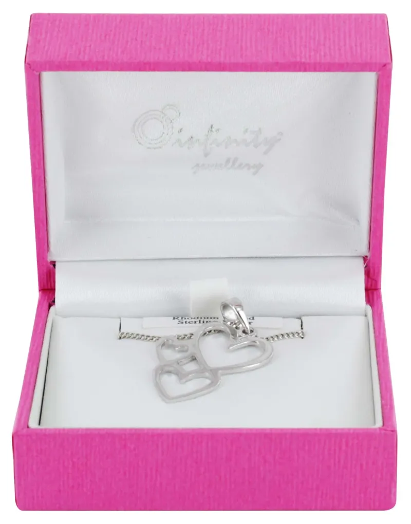 SILVER RP 3 HEART PENDANT BOXED