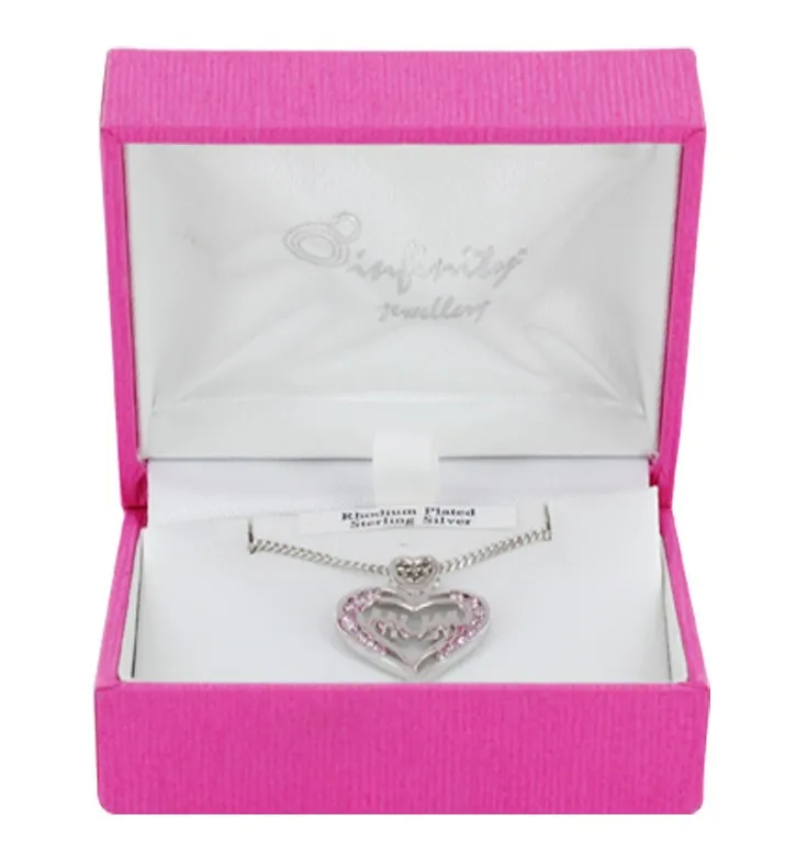 SILVER RP MUM HEART PENDANT BOXED