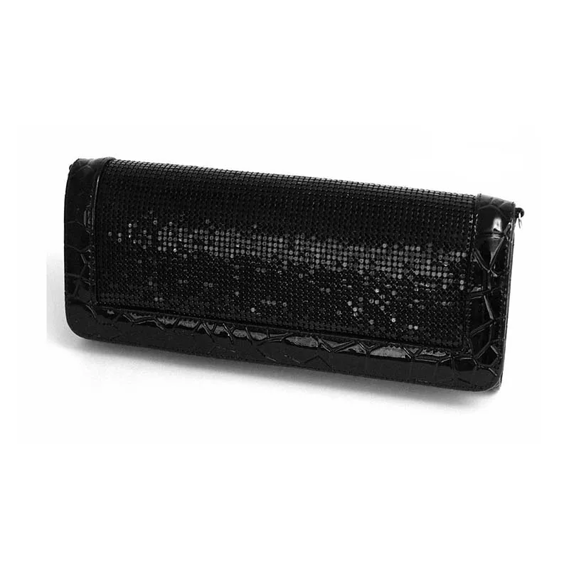 SEQUIN CLUTCH BAG BLK
