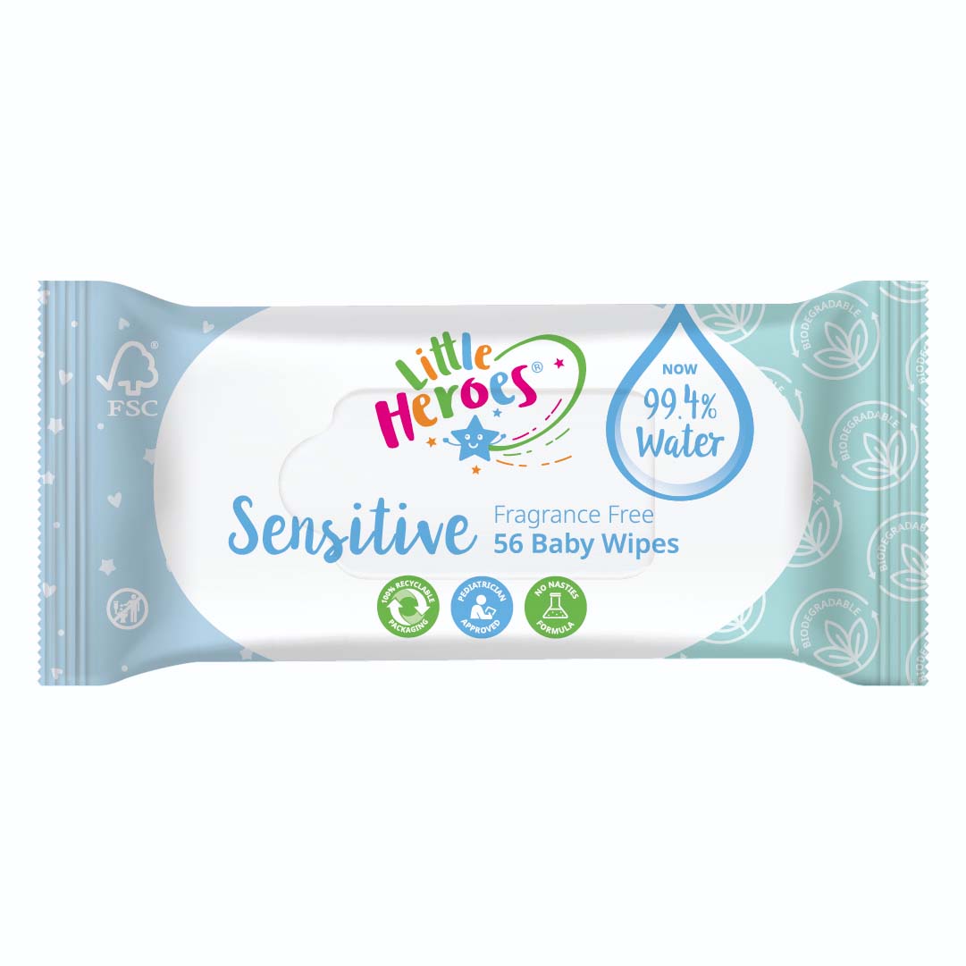 LITTLE HEROES WATER BASED SENSITIVE BABY WIPES x12