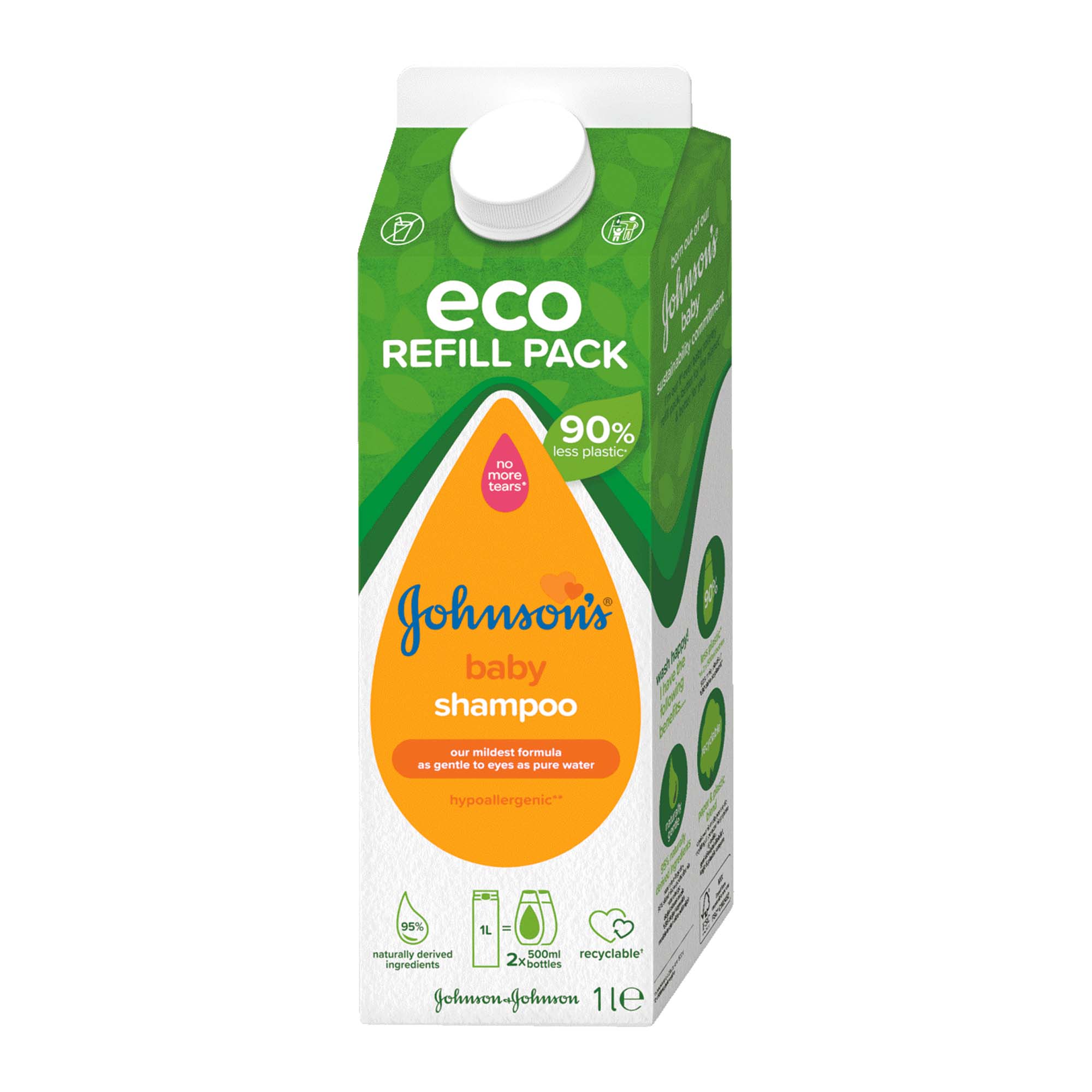 JOHNSONS BABY SHAMPOO 1LTR REFILL CARTON