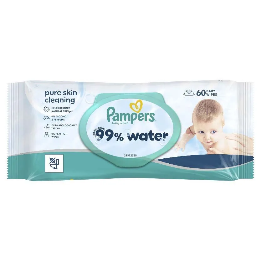 PAMPERS 60s BABY WATER WIPES