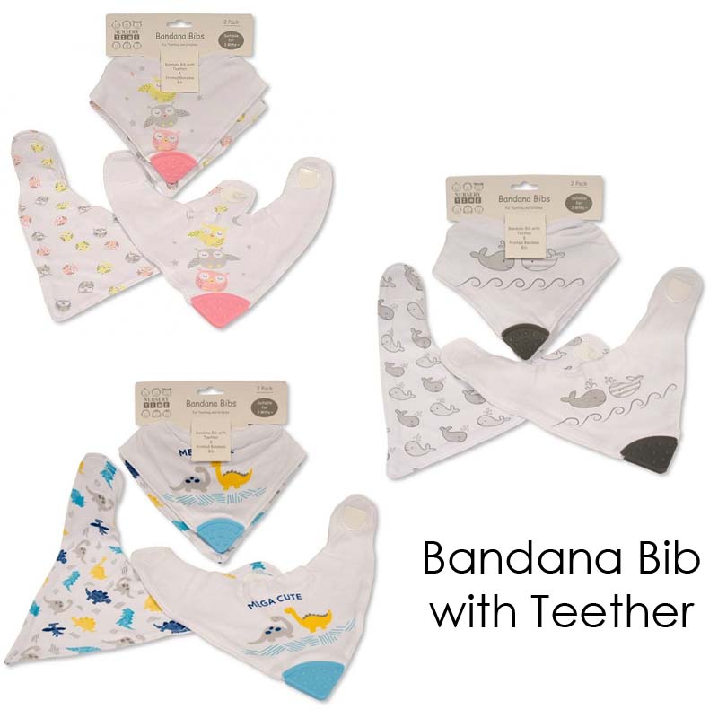 2PK BANDANA BIBS NURSERY TIME