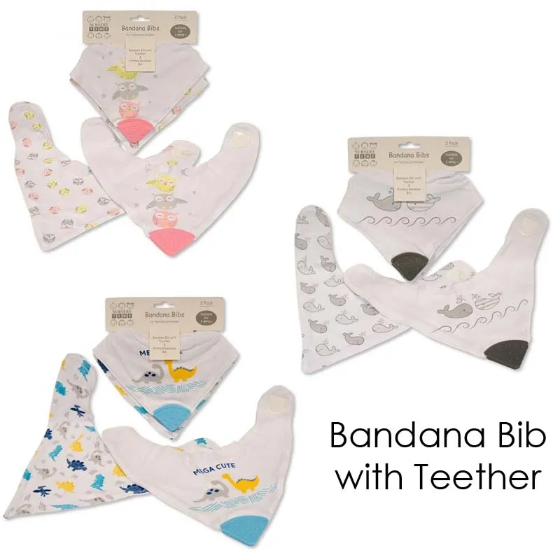 2PK BANDANA BIBS NURSERY TIME