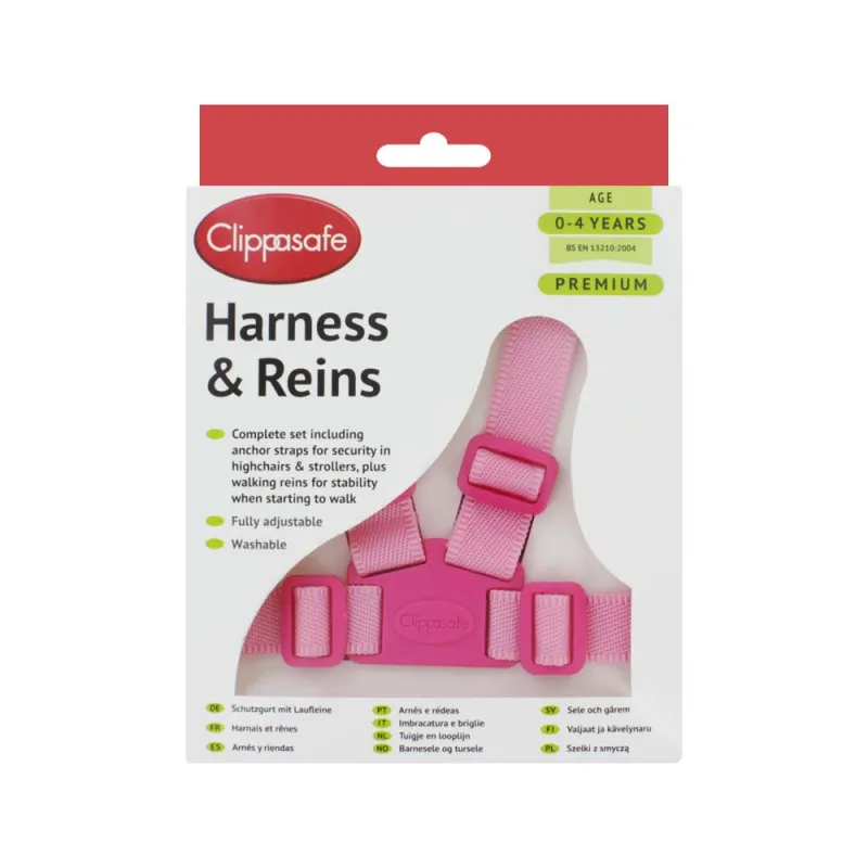 CLIPPASAFE EASY WASH HARNESS & REINS - NO. 10 PINK