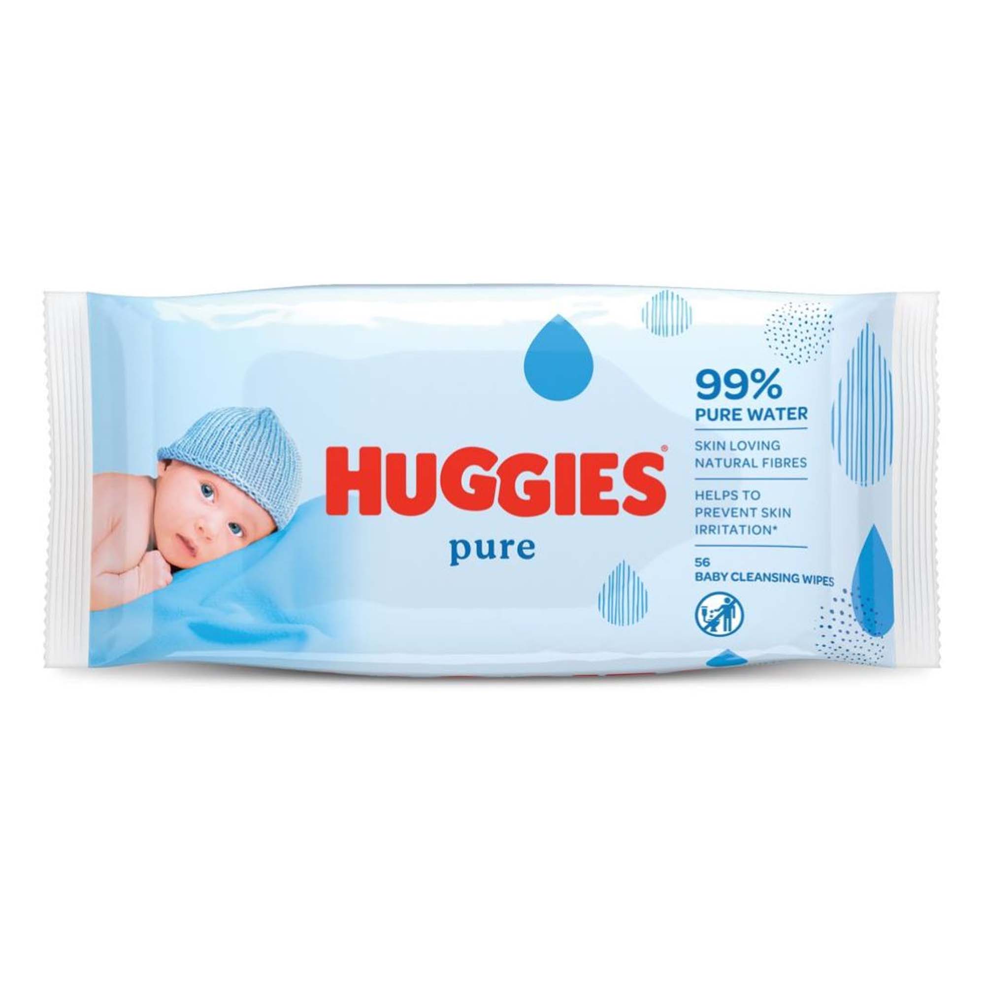 HUGGIES 99% WATER BABY WIPES 56s x10