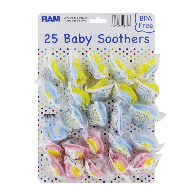 ORTHODONTIC SOOTHERS ON CARD x25