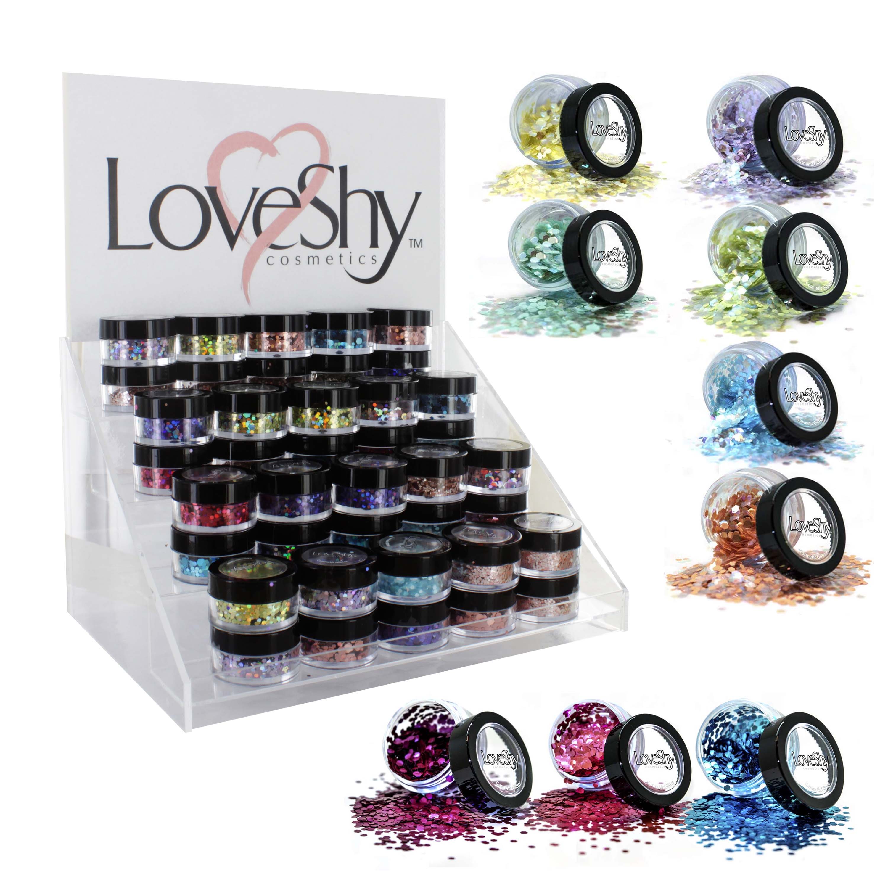 LOVESHY GLITTER POT DISP x80