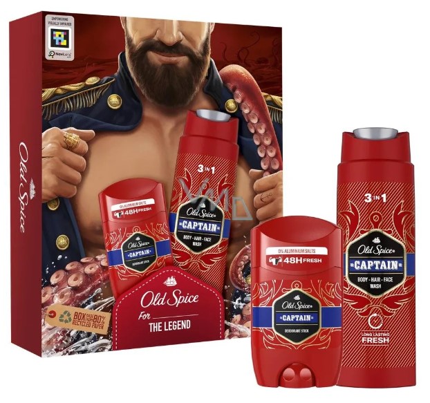 OLD SPICE CAPTAIN 2pce GIFT SET DEO STICK & S/GEL