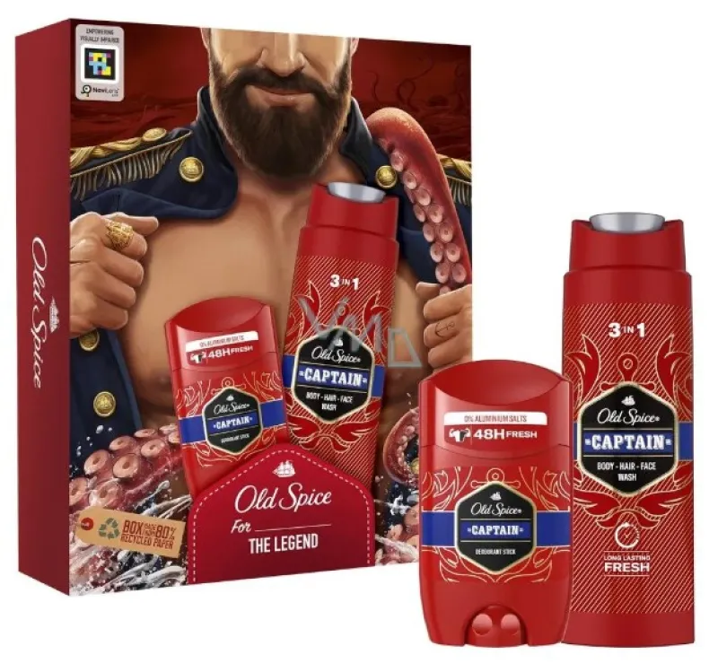 OLD SPICE CAPTAIN 2pce GIFT SET DEO STICK & S/GEL