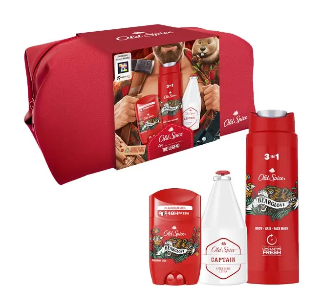 OLD SPICE CAPTAIN LEGEND 4pce GIFT BAG SET