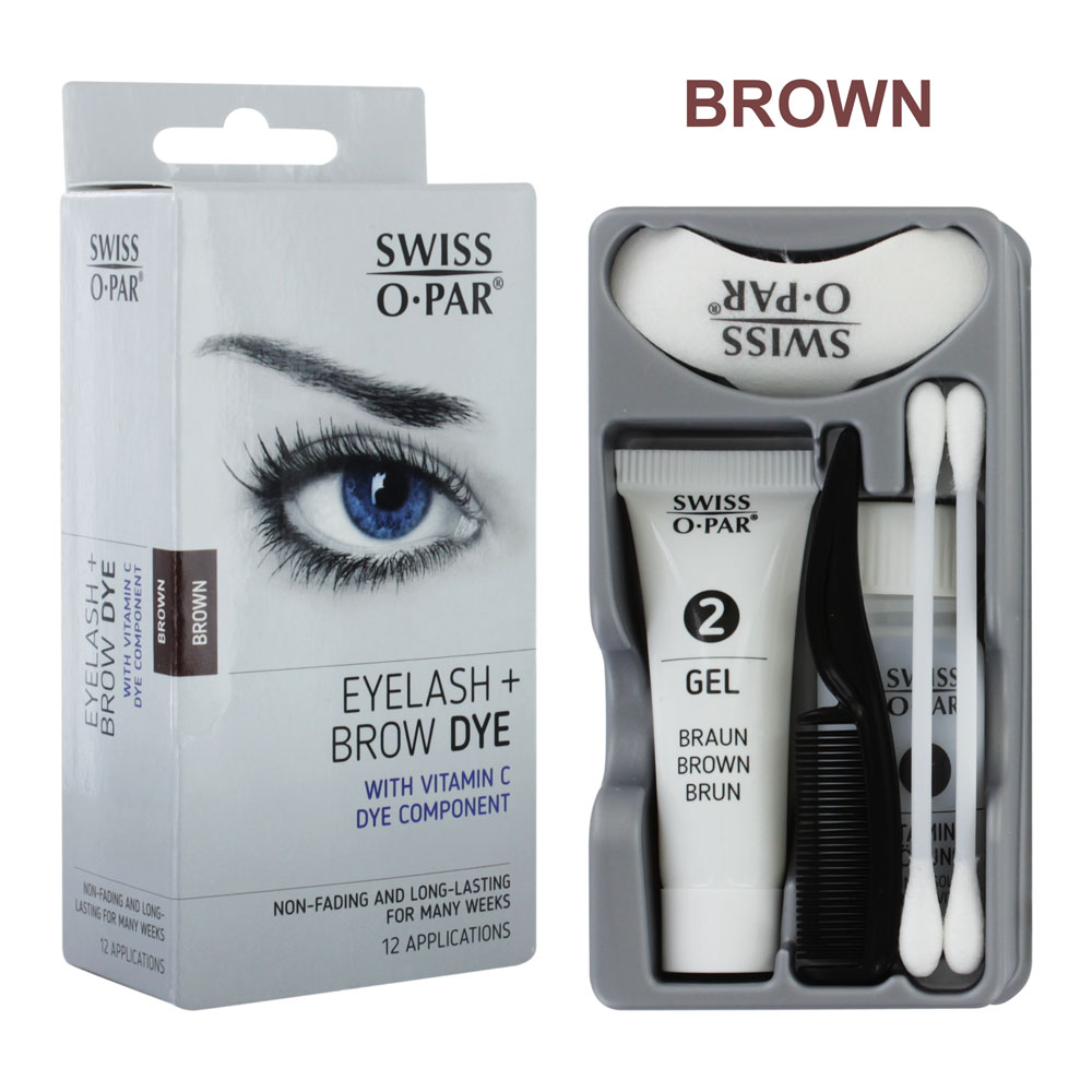SWISS O PAR EYE BROW/EYELASH TINT BROWN x 5