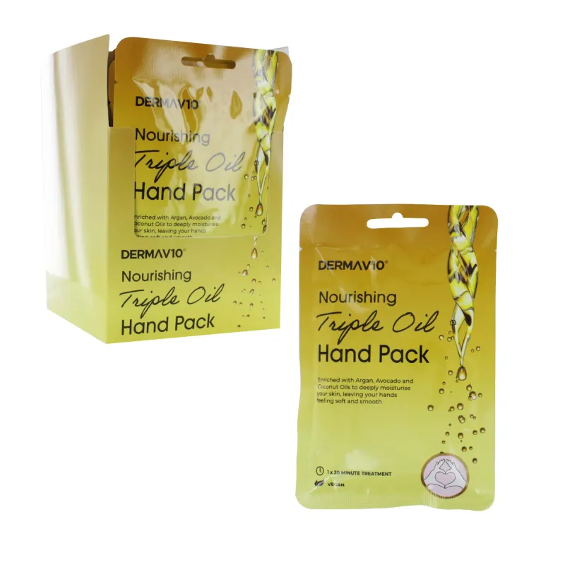 DERMA V10 TRIPLE OIL HAND PACK MASK x12