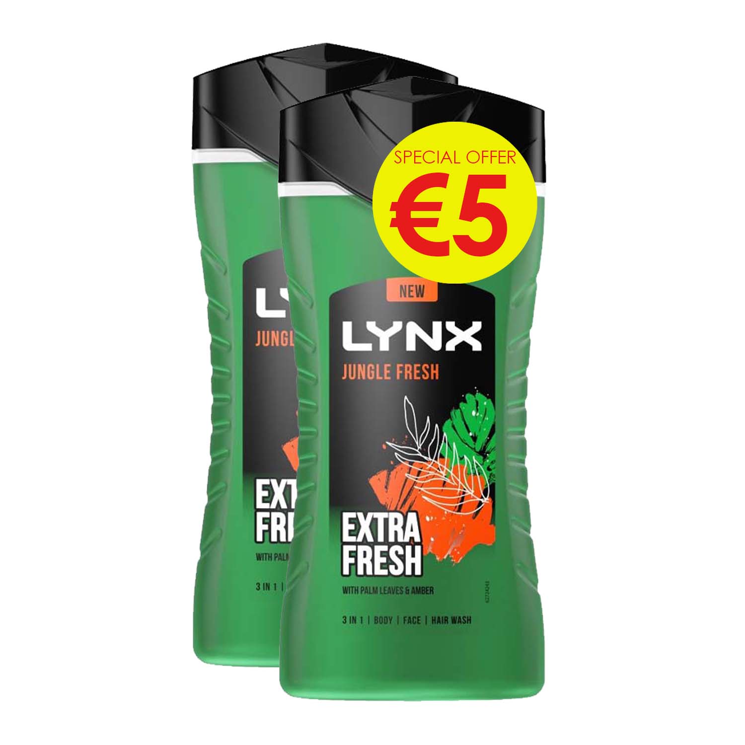 LYNX JUNGLE FRESH BODY WASH 225ml TWIN PK