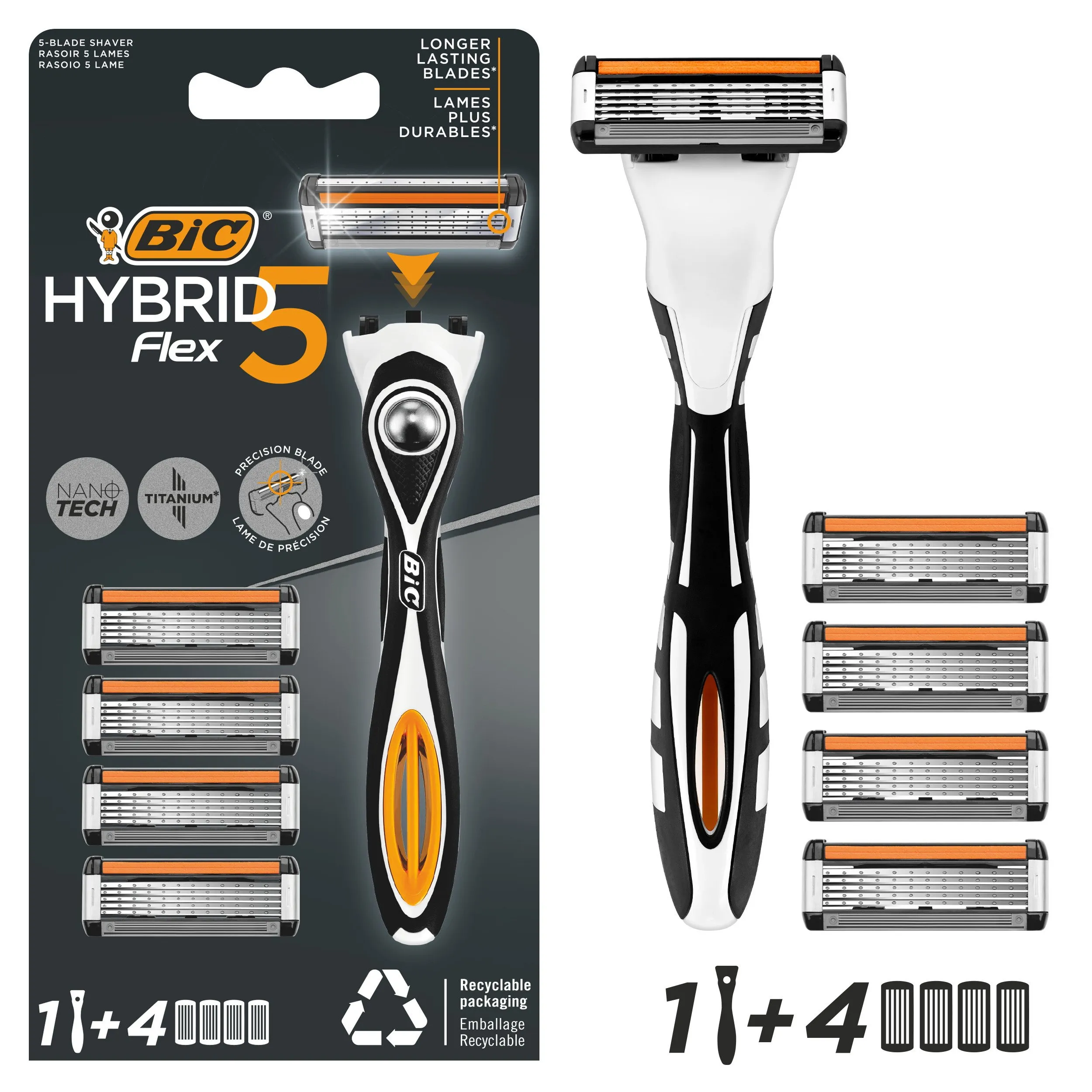 BIC HYBRID 5 RAZORS 4up