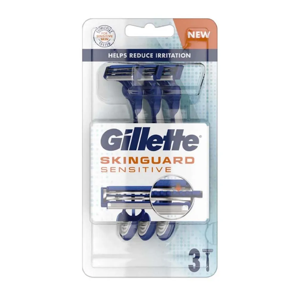 GILLETTE SKINGUARD 3 SENSITIVE RAZORS x6