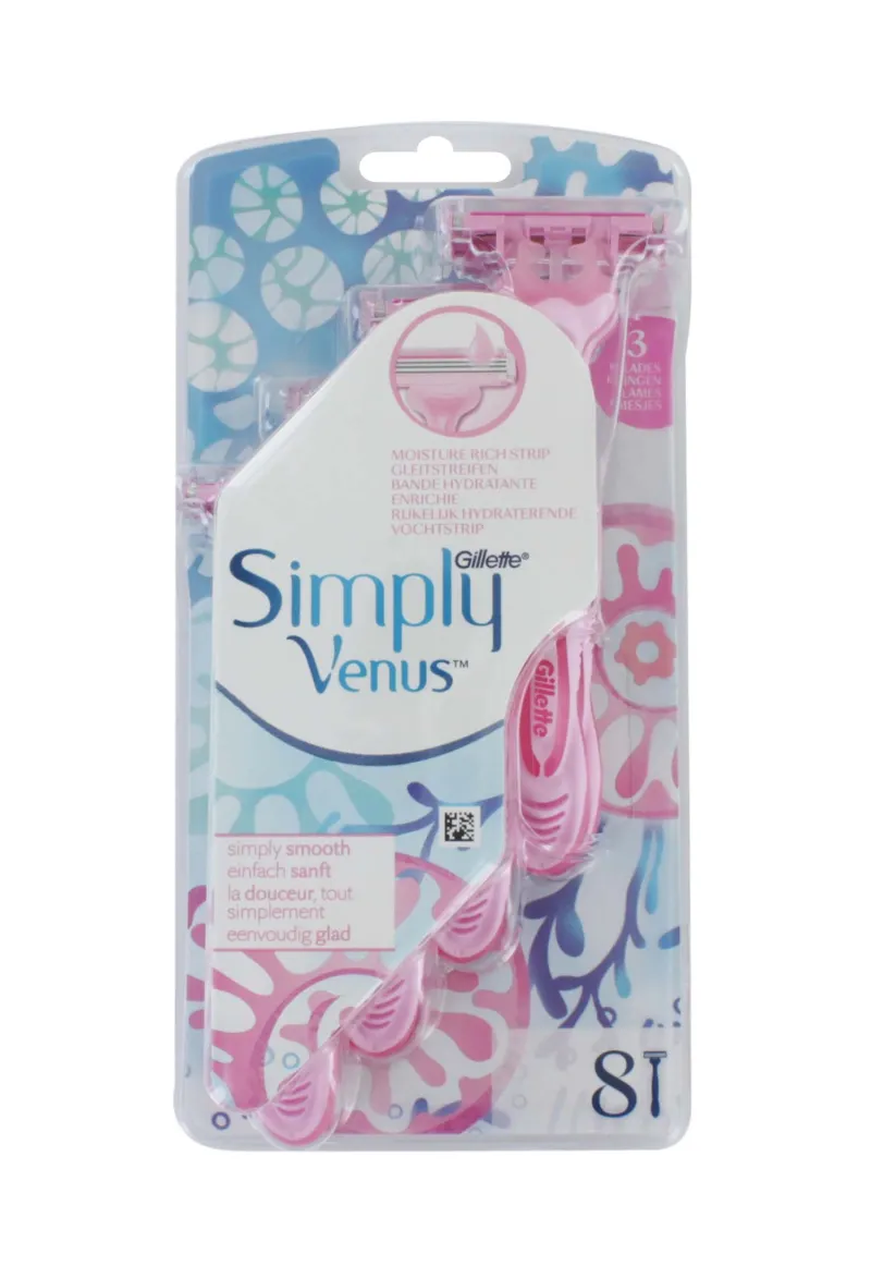 GILLETTE 8s SIMPLY VENUS 3 RAZORS PINK