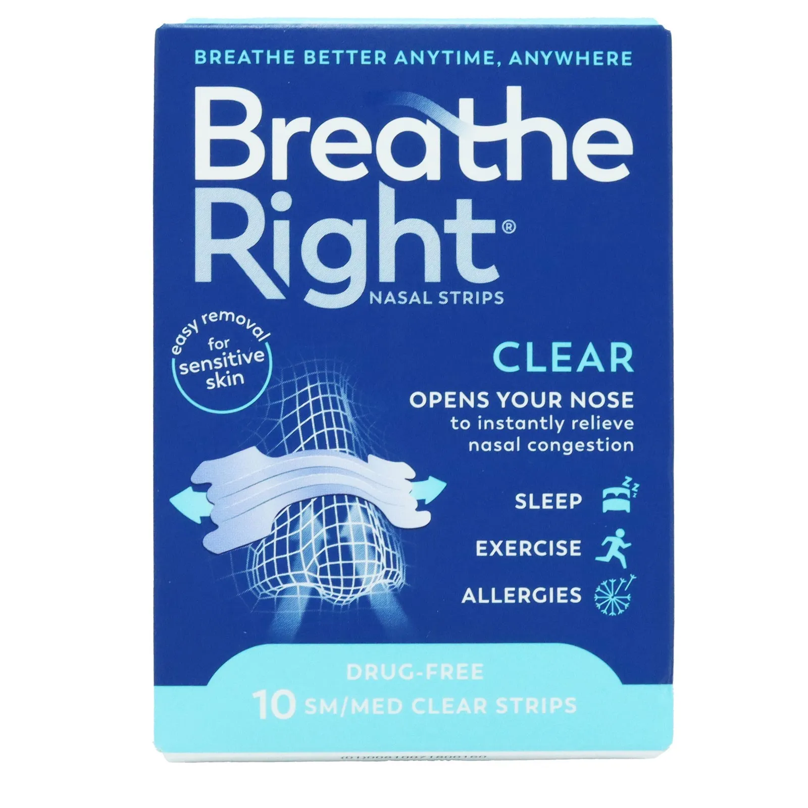 BREATHE RIGHT 10 CLEAR NASAL STRIPS