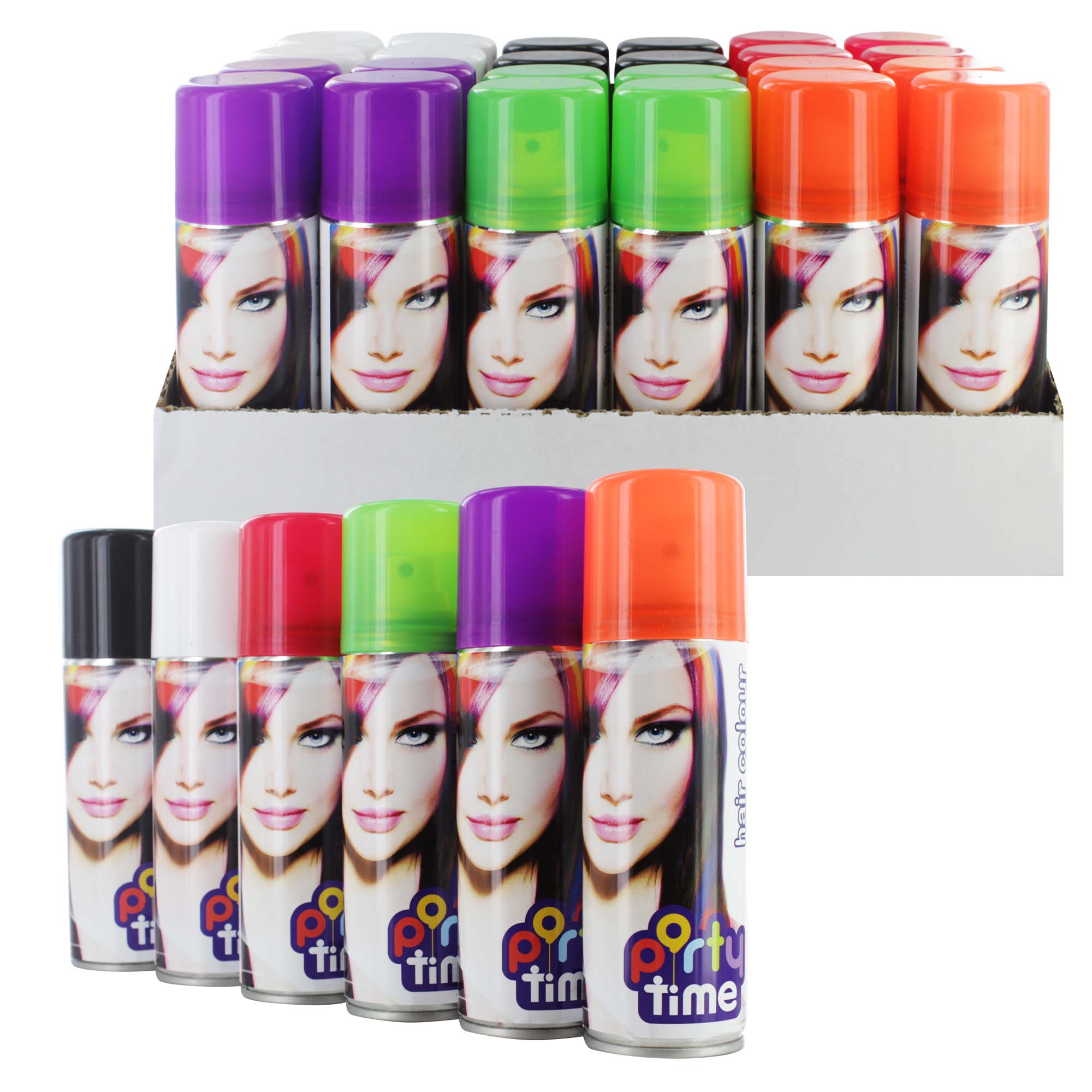 PARTY TIME HAIR COLOUR SPRAY 133ml x24