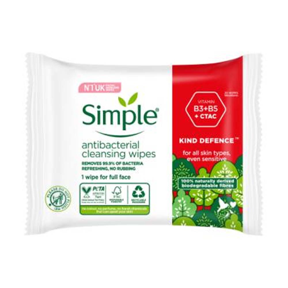 SIMPLE 20 ANTIBACTERIAL CLEANSING WIPES