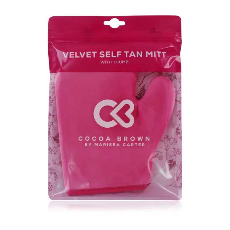 COCOA BROWN THUMB TANNING  MITT velvet
