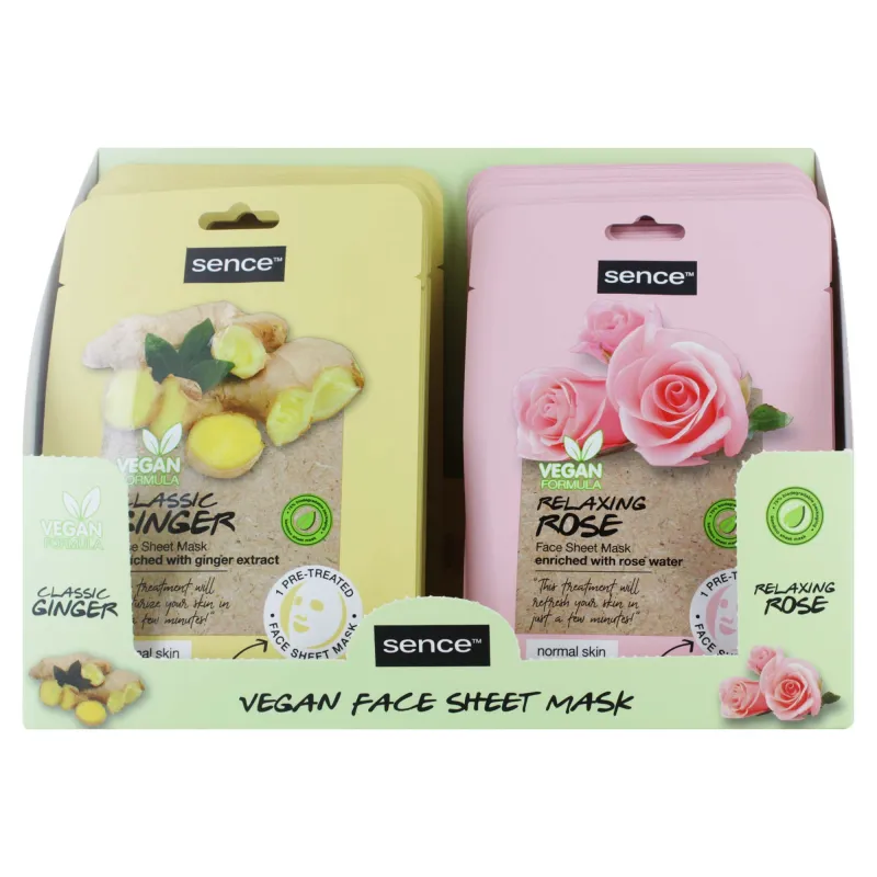 SENCE VEGAN FACE SHEET MASK DISP x24
