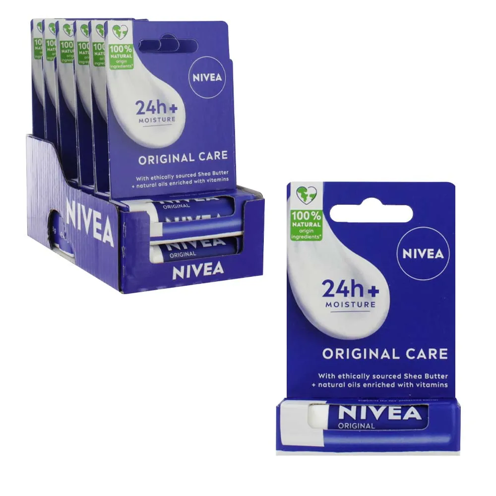 NIVEA CARING LIP BALM ORIGINAL 4.8g x12