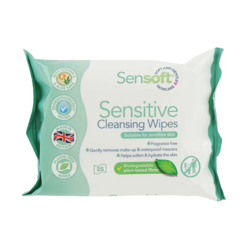 SENSOFT 25 SENSITIVE CLEANING WIPES