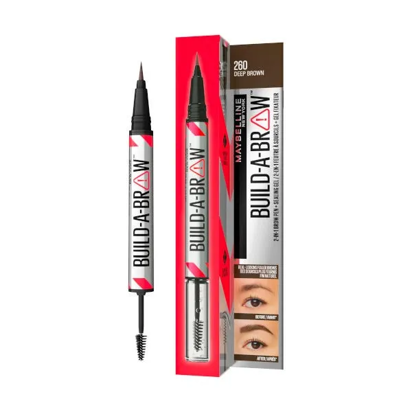 Maybelline BUILD A BROW 2 in 1 BROW PEN DEEP BROWN 260