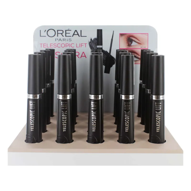 loreal TELESCOPIC MASCARA DISPLAY BLACK   9.9ml  X 20