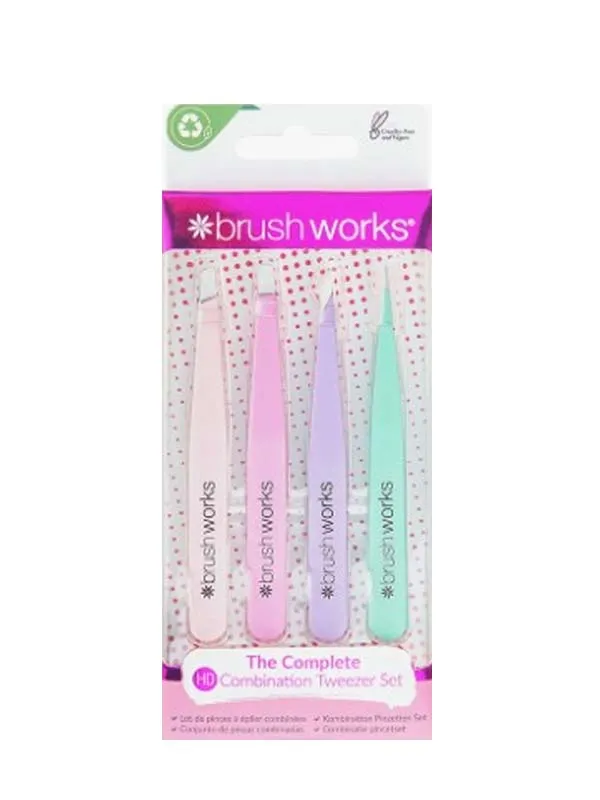 BRUSH WORKS HD COMBINATION TWEEZER SET PASTELS