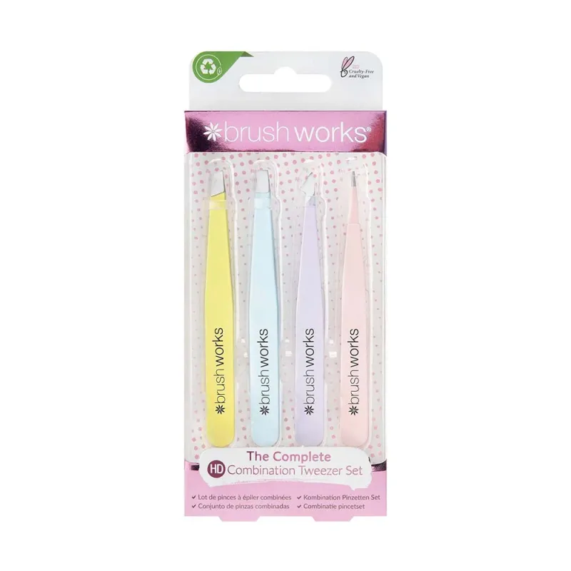 BRUSH WORKS HD COMBINATION TWEEZER SET MIXED