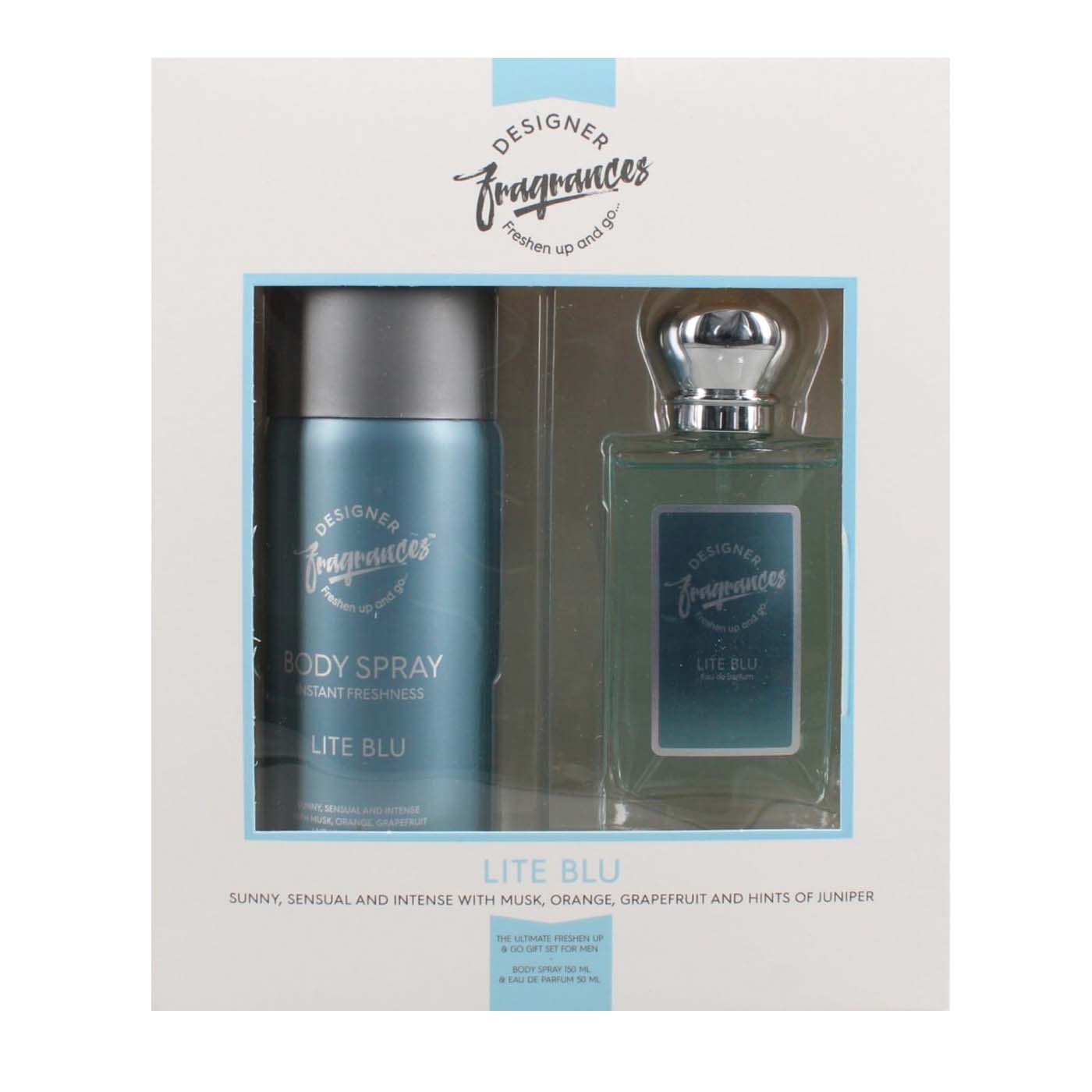 DESIGNER FRAGRANCES LITE BLU 2 pce SET(dupe of D&G Light Blue)