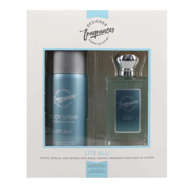 DESIGNER FRAGRANCES LITE BLU 2 pce SET(dupe of D&G Light Blue)