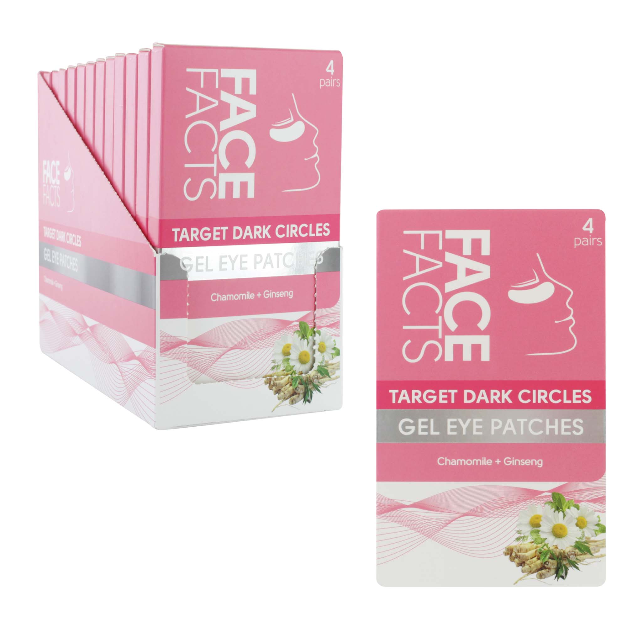 FACE FACTS GEL EYE PATCHES TARGET DARK CIRCLES x 12