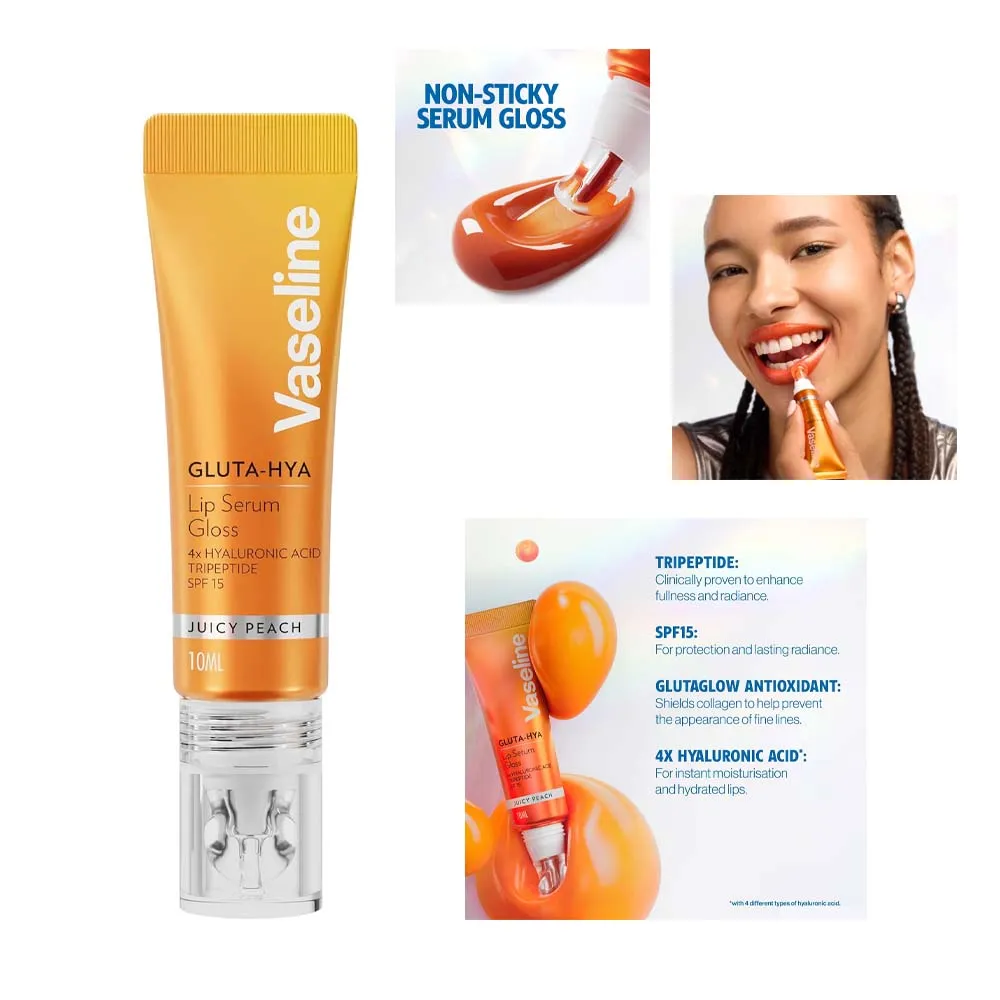 VASELINE GLUTA-HYA LIP SERUM GLOSS JUICY PEACH 10ml