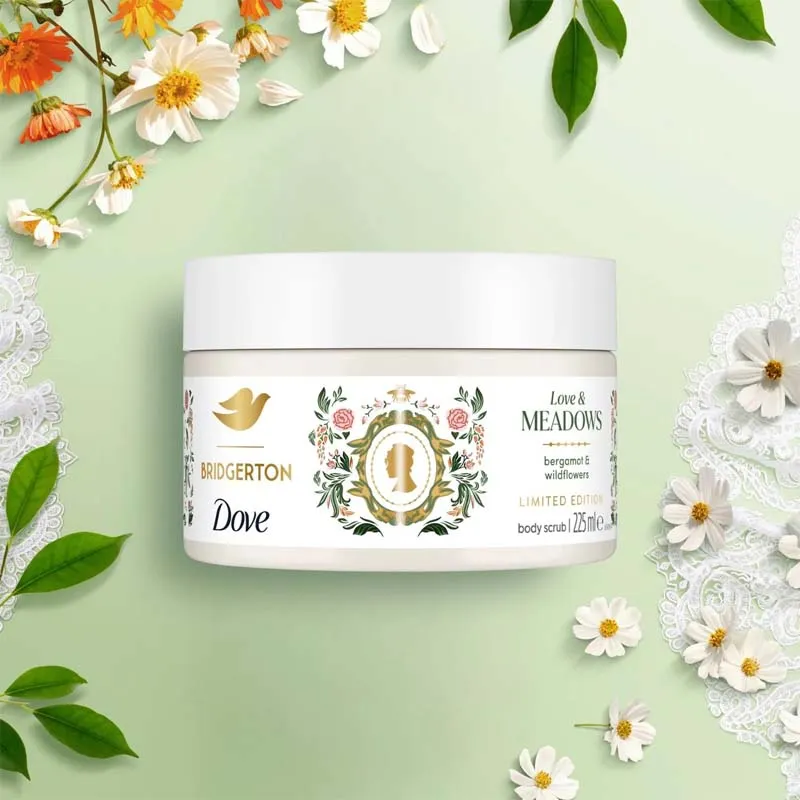 DOVE BRIDGERTON BODY SCRUB JAR LOVE & MEADOWS 225ml x 4