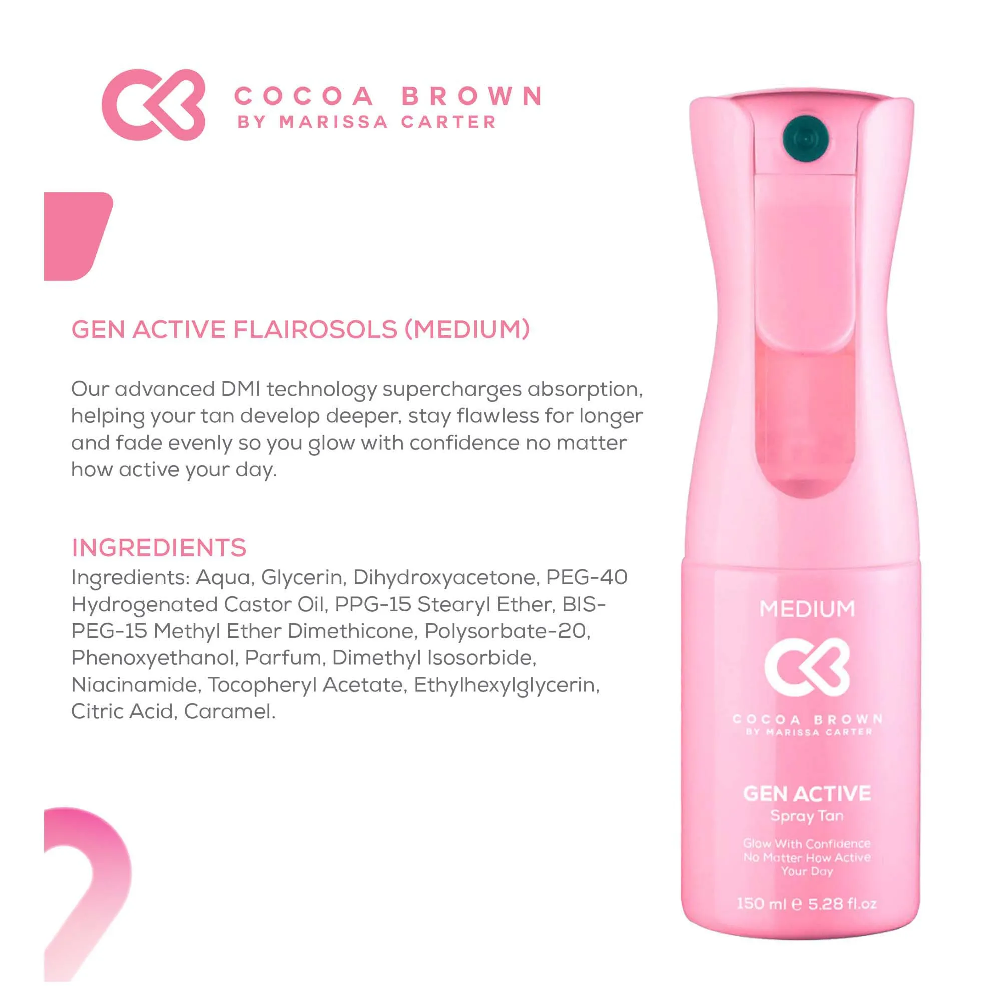COCOA BROWN GEN ACTIVE MEDIUM FLAIROSOLS SPRAY TAN 150ml