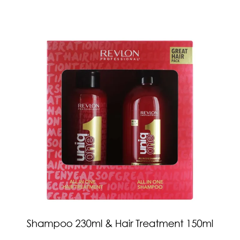 REVLON UNIQ ONE HAIR TREATMENT SET 150ml TREATMENT & SHAMPOO 230ml