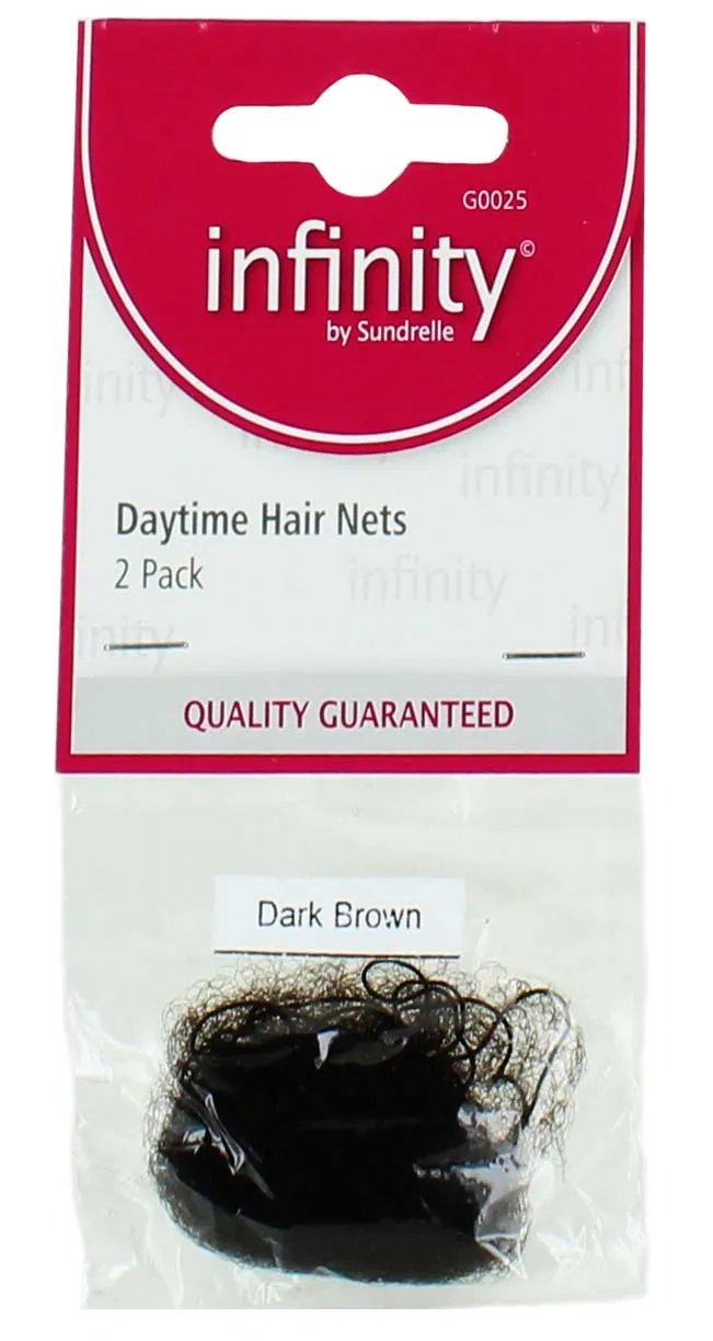 DAYTIME HAIR NETS 2 PACK DARK BROWN