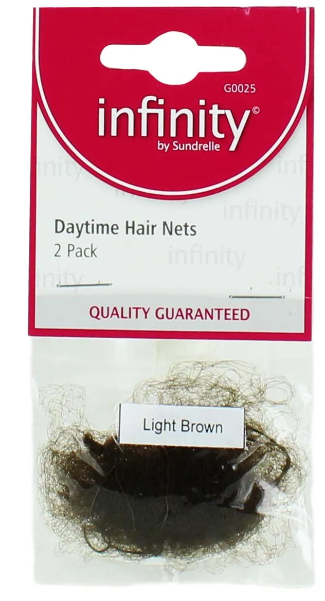 DAYTIME HAIR NETS 2 PACK LIGHT BROWN