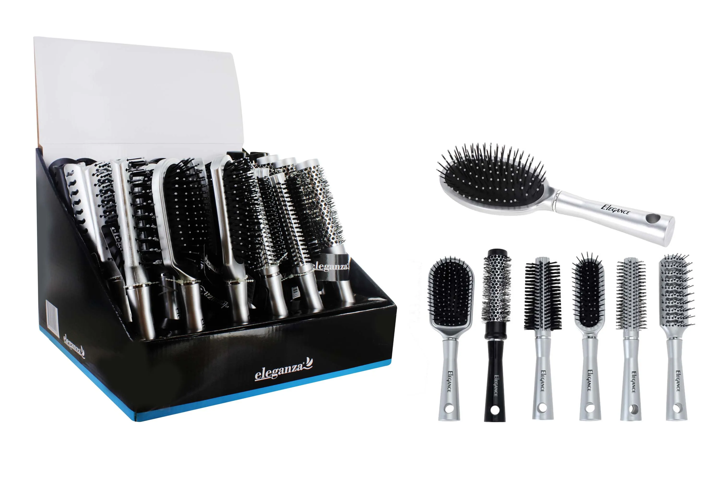 ELEGANZA HAIRBRUSH ASSORTED DISP x36