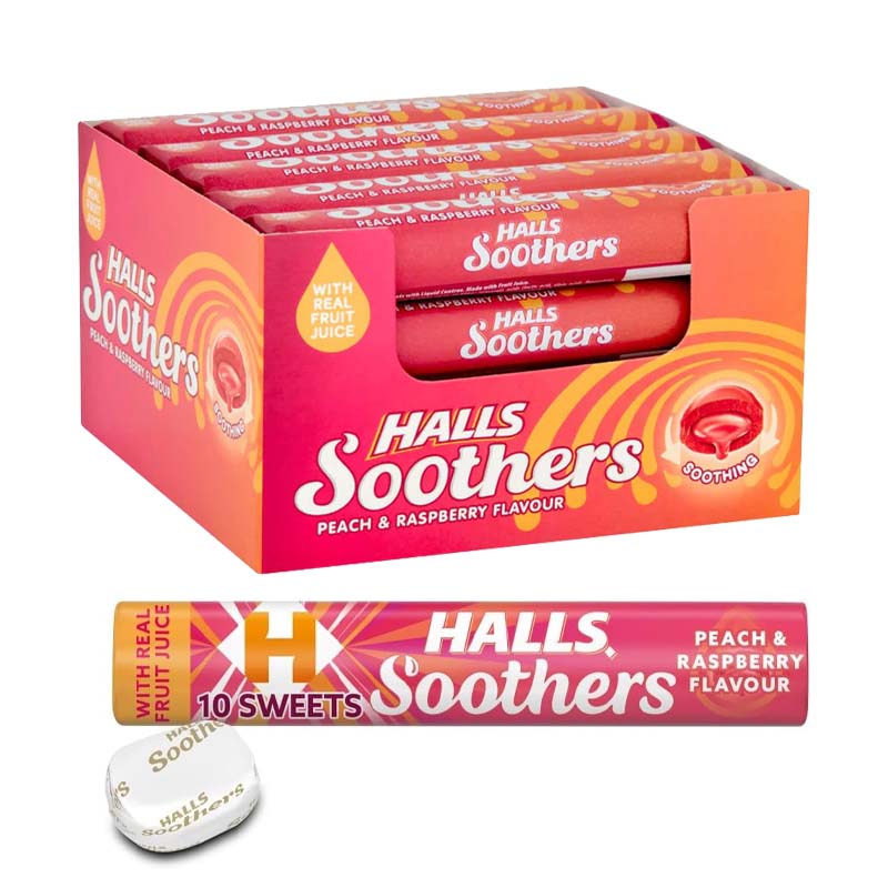 HALLS SOOTHERS PEACH & RASPBERRY x 20