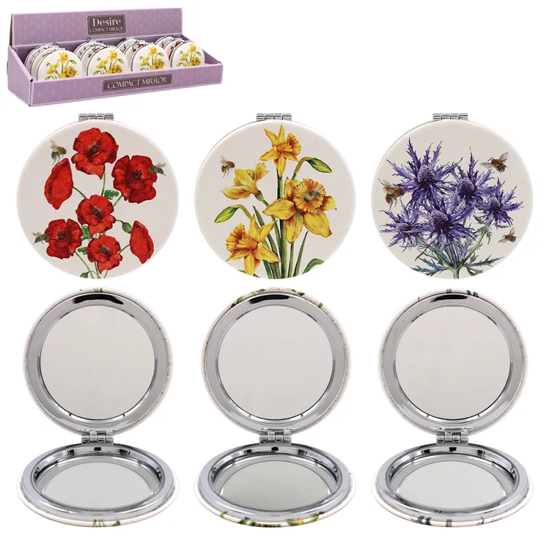 LP73663 FLORAL COMPACT MIRROR x12
