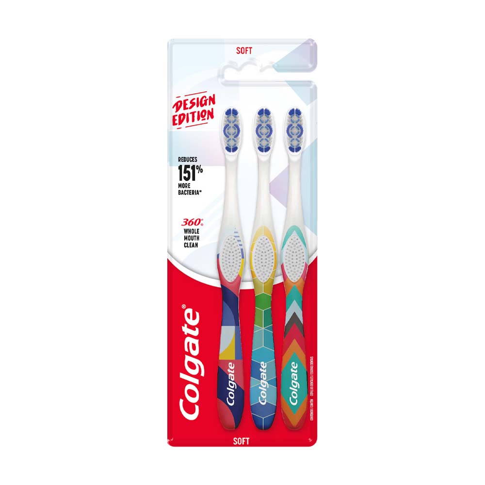 COLGATE 360 TRIPLE PACK TOOTHBRUSH SOFT x6