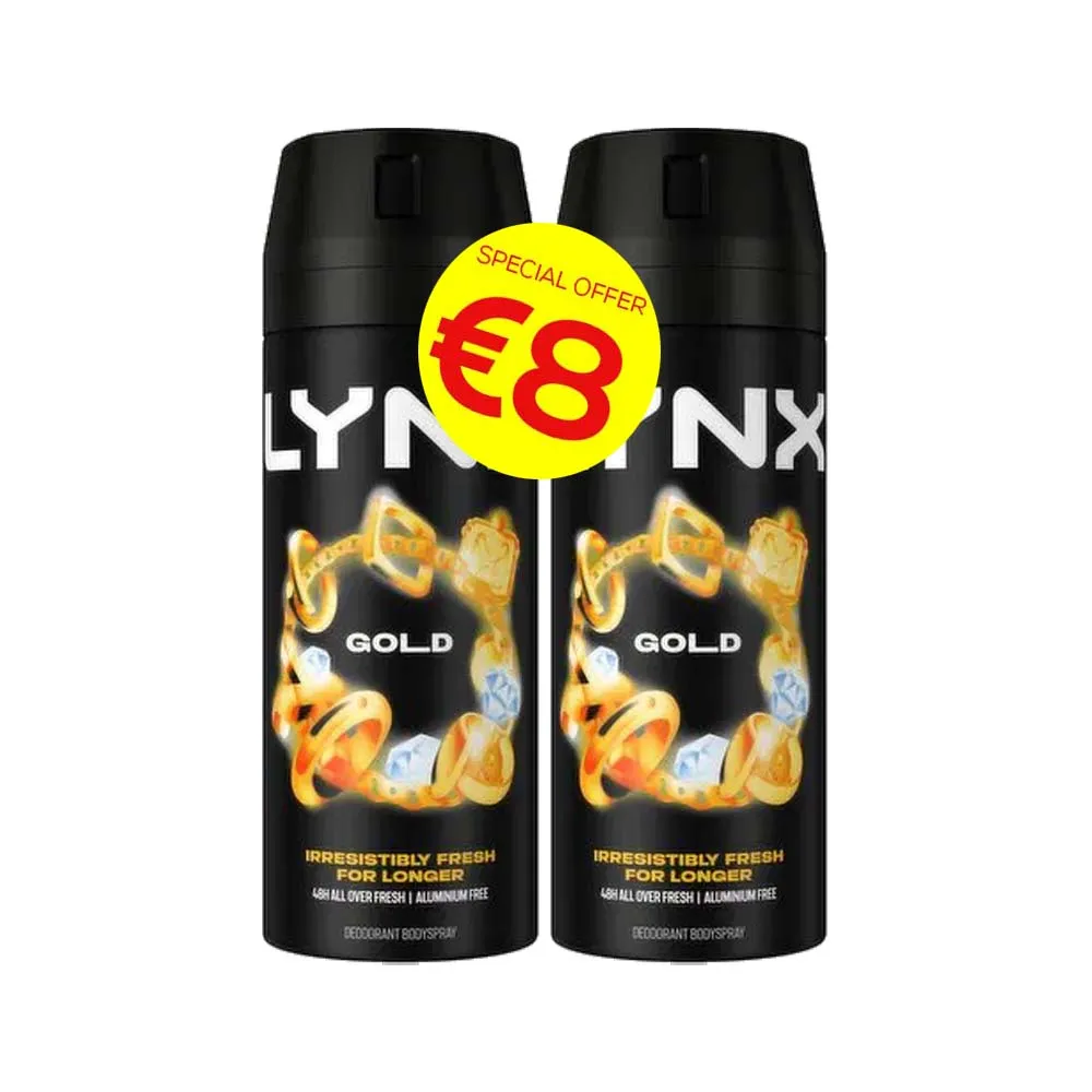 LYNX GOLD DEODRANT 150ml twin pk